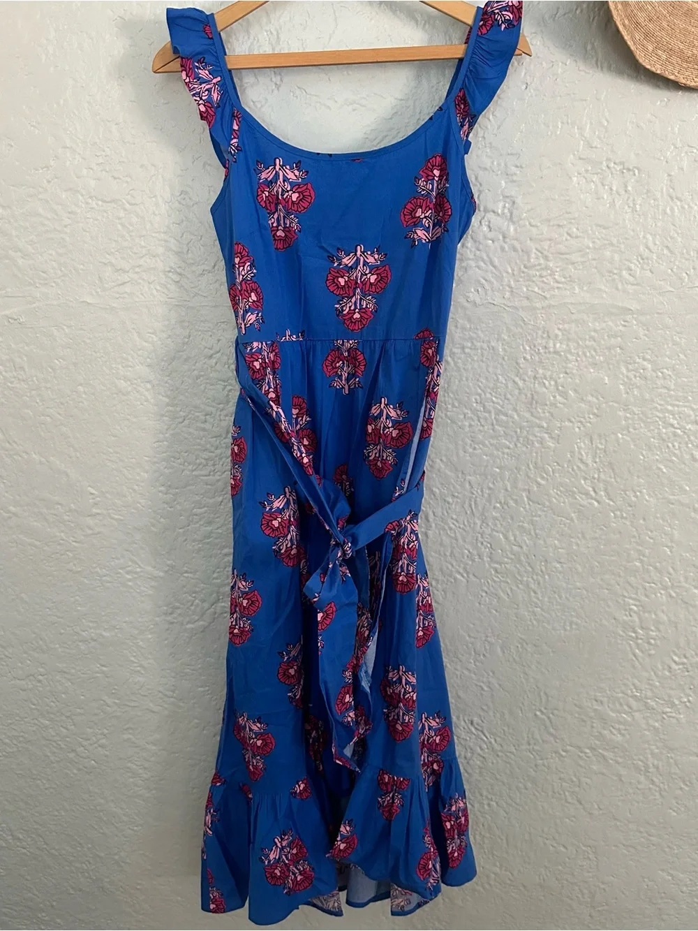 Tie-waist wrap dress - Bright Grotto Multi